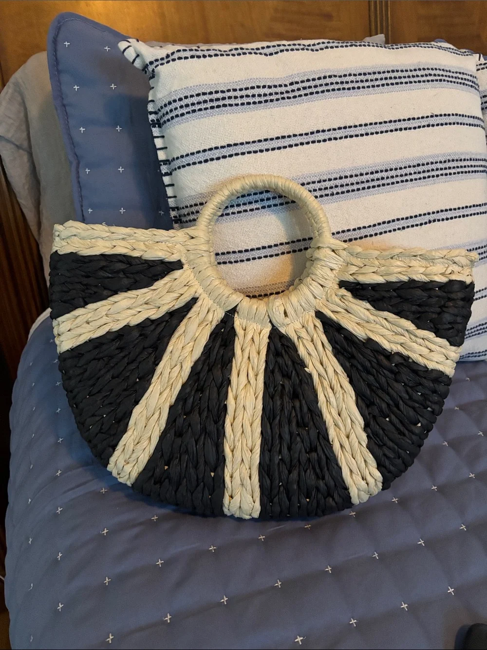 NWOT Dolce Vita Woven Tote — Black & Natural